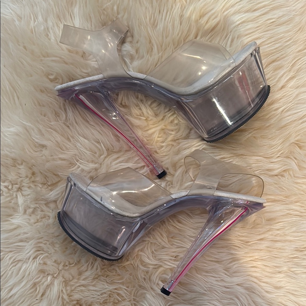 Lucious Platform Stiletto Heels with Transparent Strap